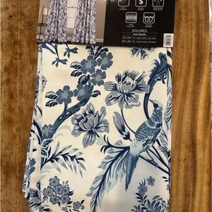 Dolores Elegant Blue Floral Curtain